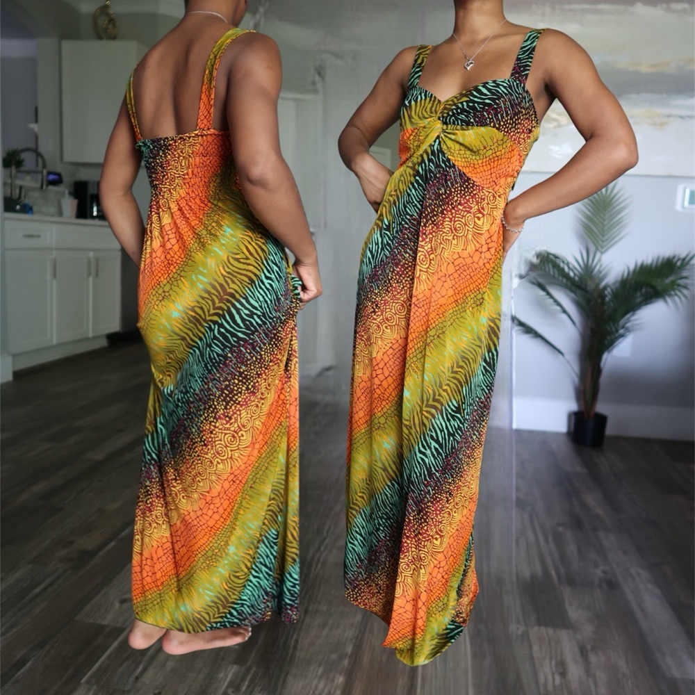 Vibrant Multicolored Summer Maxi Dress